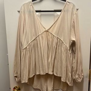 Long sleeve open back blouse